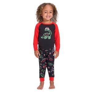 🎄 Tipsy Elves Saint Nickosaurus Christmas Pajama Set Dino Holiday Sleepwear NEW